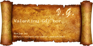 Valentiny Gábor névjegykártya